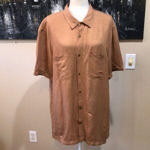 OSKLEN Button Front and Pockets Short Sleeves Collared Shirt Viscose/Hemp-Size L